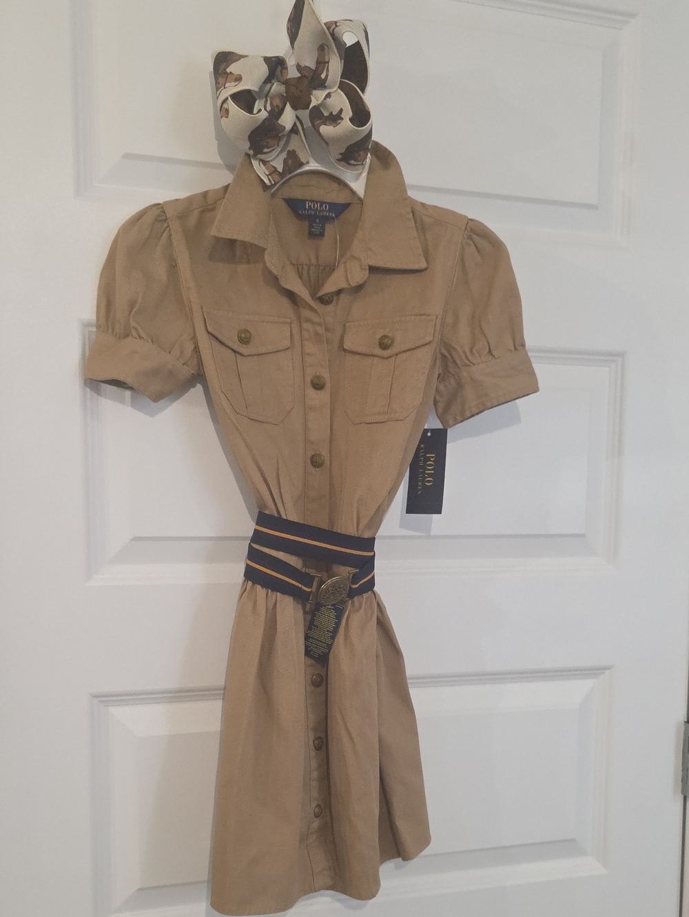 *BNWT* Polo Ralph Lauren Short-Sleeve Shirt Dress w Belt + Horse Bow!